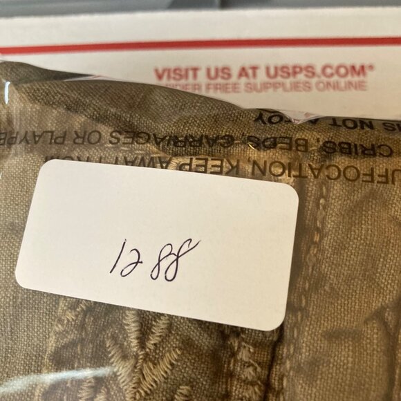 Womens Sundance Linen Blend Embroidered Boho Cargo Pants 12 Green - Picture 9 of 9